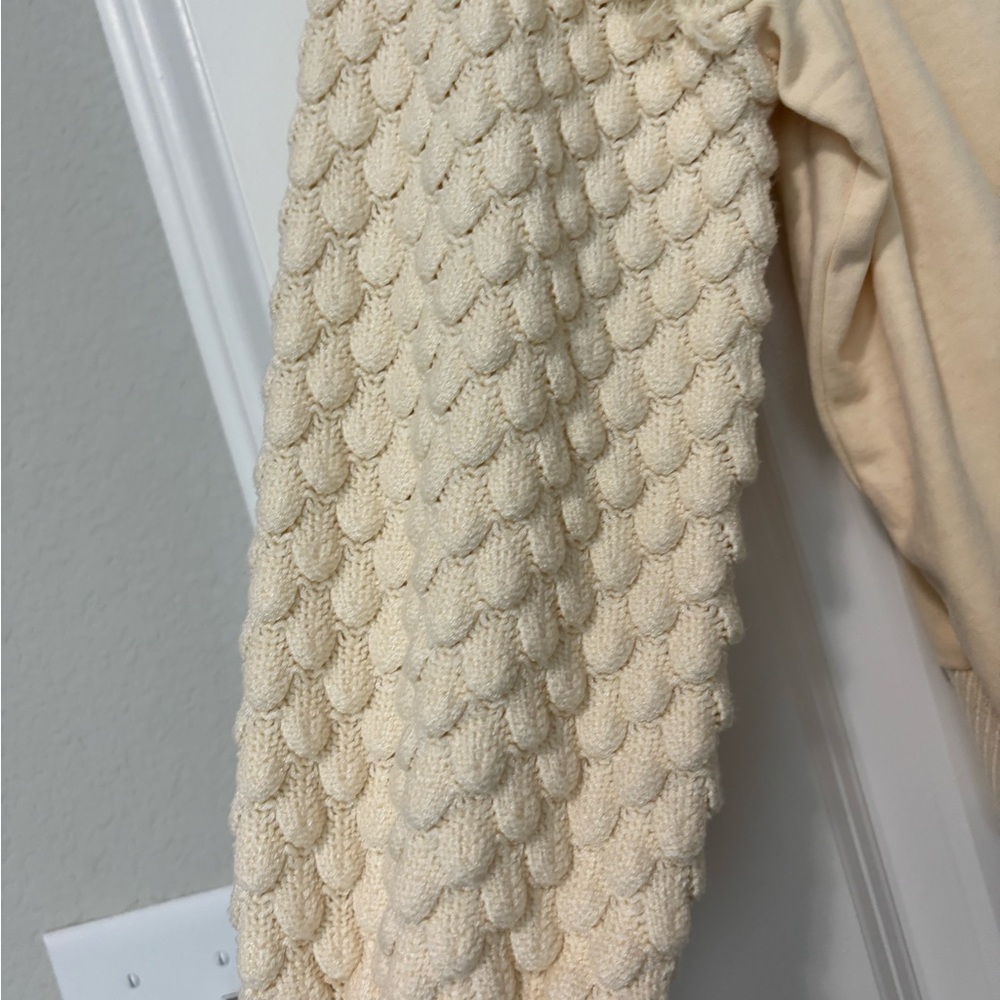 Anthropologie Cream Puff-Sleeve Knit Sweater - Cream - Picture 3 of 6